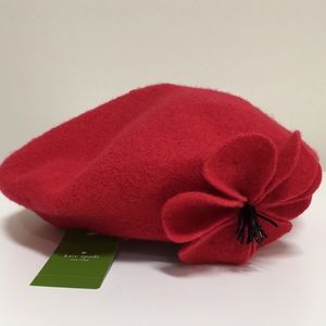 Kate Spade Felt Poppy Beret Hat